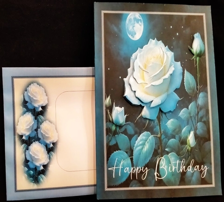 Moonlight rose CARD FRONTS by Margarette Blakeborough