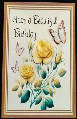 Golden Rose Beautiful Birthday  by Margarette Blakeborough