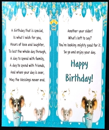 Cute Mouse In Teacup With Caption In Blue Spot 8x8 Frame by Margarette Blakeborough