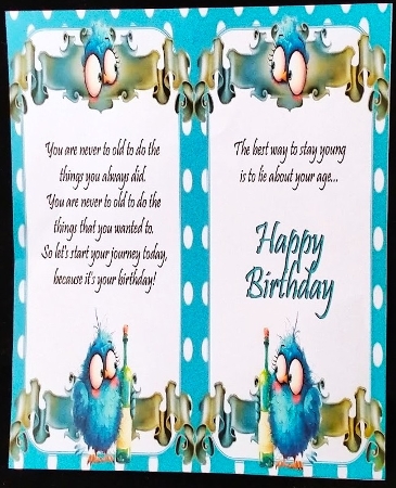 BIRD & WINE With Caption In Blue Spot 8x8 Frame by Margarette Blakeborough