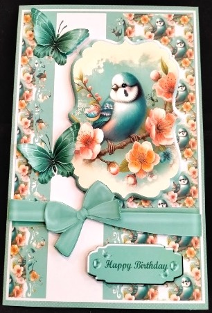 Budgie Card Front by Margarette Blakeborough