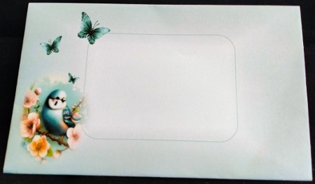 Budgie Card Front by Margarette Blakeborough