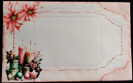 Pink Christmas Candle Shaped Easel Card Kit  by Margarette Blakeborough