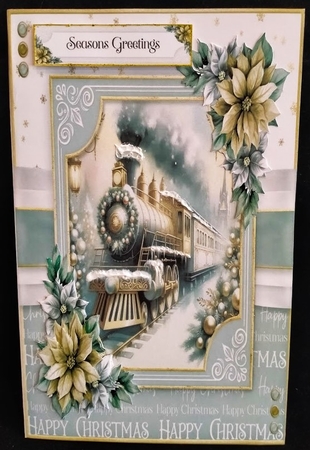 Gold Christmas Train by Margarette Blakeborough