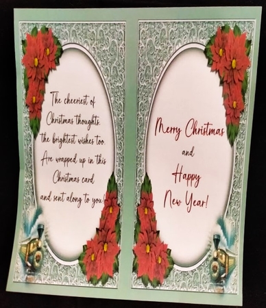 Christmas Train With Poinsettias Mini Kit With Gift Tags by Margarette Blakeborough