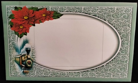 Christmas Train With Poinsettias Mini Kit With Gift Tags by Margarette Blakeborough