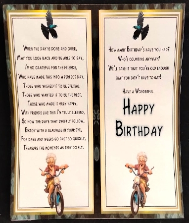 Lovely Glam Gran Bike Warrior 8x8 Card by Margarette Blakeborough
