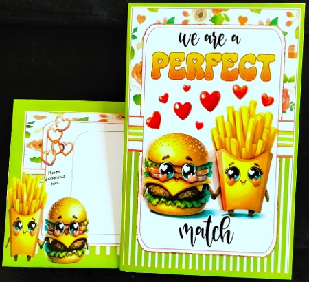 A5 Fun foodie Valentine choice of four mini kit by Margarette Blakeborough