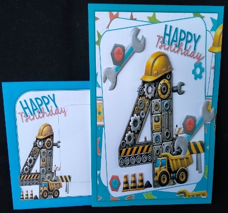 7x7 Birthday boy Age trucks choice of four mini kit by Margarette Blakeborough