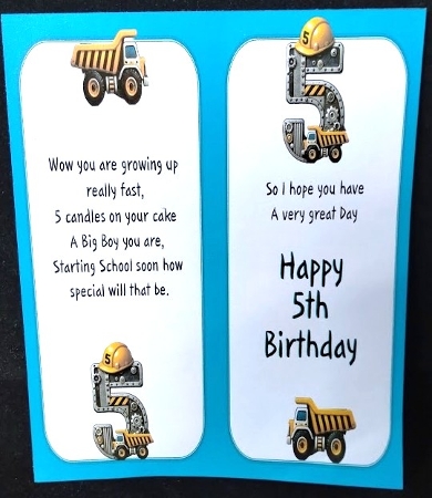 7x7 Birthday boy Age trucks choice of four mini kit by Margarette Blakeborough