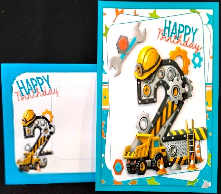 7x7 Birthday boy Age trucks choice of four mini kit by Margarette Blakeborough