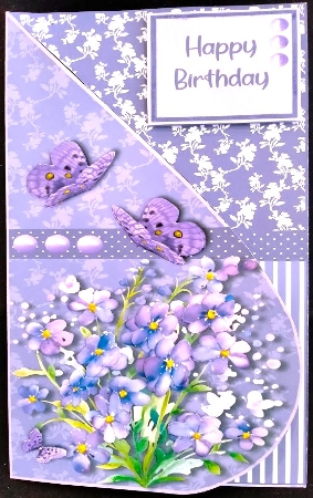 Purple Pansies with Butterflies by Margarette Blakeborough