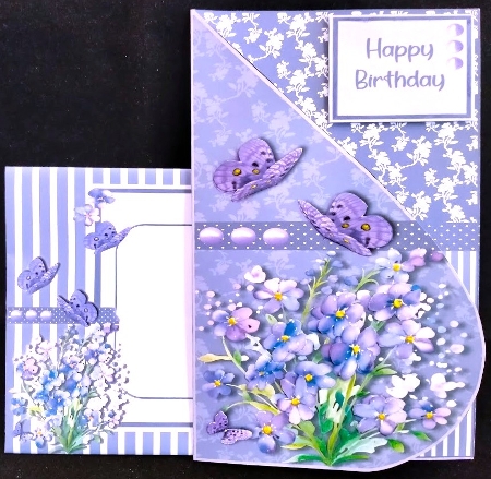 Purple Pansies with Butterflies by Margarette Blakeborough