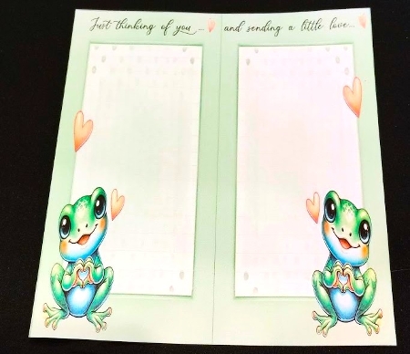 Green Dot 8x8 Frames Card Fronts With Frog (FOUR) by Margarette Blakeborough