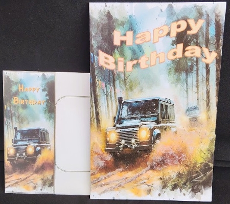 6x6 Land Rover Racing 1 - Illustrations for Cardmakers & Designers  by Margarette Blakeborough