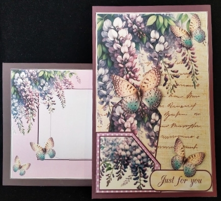 Shabby Chic Wisteria Pocket Cards Pack of Two with envelope by Margarette Blakeborough