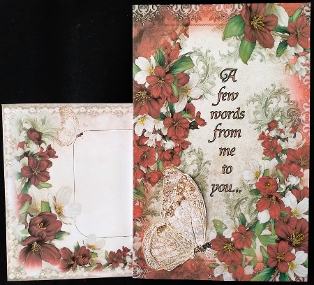 Butterfly Blossom Paper Red by Margarette Blakeborough