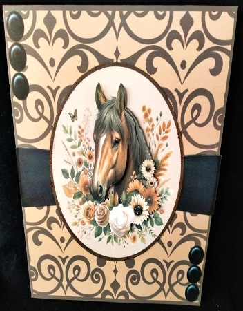 Boho Horse Card Front 6x6 by Margarette Blakeborough