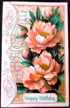 Peonies 5 x 7 All Occasions Card by Margarette Blakeborough