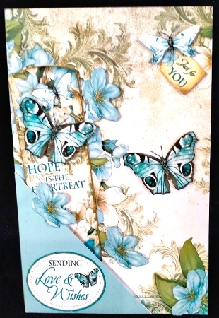 Butterfly Bouquet Bookmark Card Blue by Margarette Blakeborough