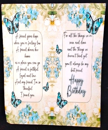 Butterfly Bouquet Bookmark Card Blue by Margarette Blakeborough