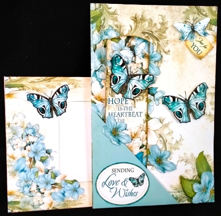Butterfly Bouquet Bookmark Card Blue by Margarette Blakeborough