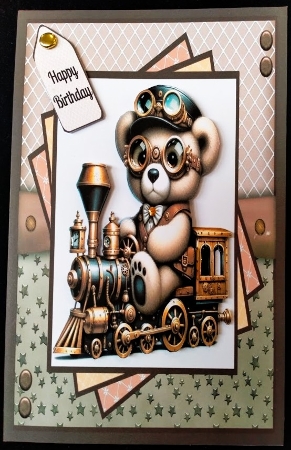 More Steampunk Teds - 8x8 Card Front Bumper Kit  by Margarette Blakeborough