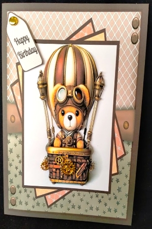 More Steampunk Teds - 8x8 Card Front Bumper Kit  by Margarette Blakeborough