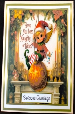 A taste of christmas Elf naughty or nice bauble 2 by Margarette Blakeborough