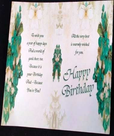 Butterfly Bouquet Bookmark Card Aqua by Margarette Blakeborough
