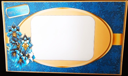 Blue Christmas Candle - Decoupage Card Mini Kit by Margarette Blakeborough