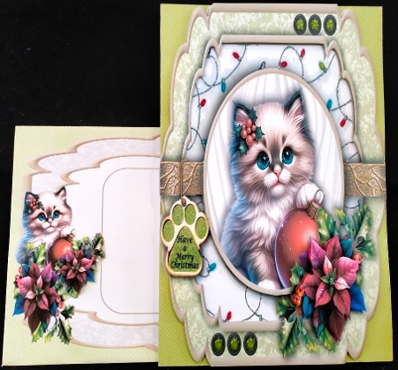 Christmas Paws Cat 2 by Margarette Blakeborough