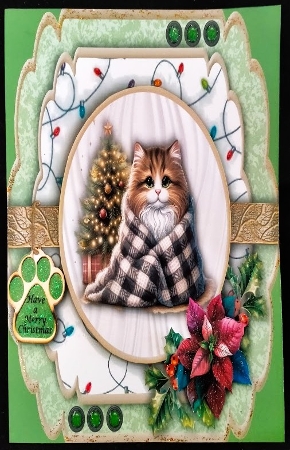 Christmas Paws Cat 3 by Margarette Blakeborough