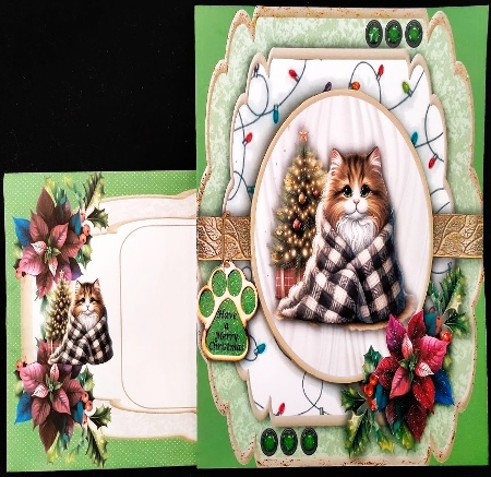 Christmas Paws Cat 3 by Margarette Blakeborough