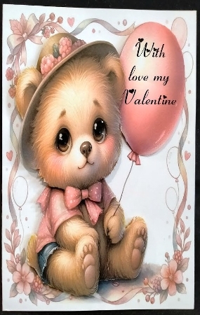 Valentines Cute Teddy 14 by Margarette Blakeborough