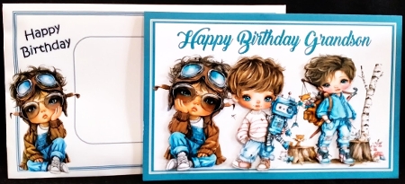 Happy Birthday Grandson 5 x 7 Card by Margarette Blakeborough