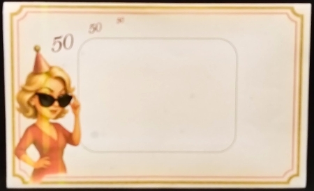 DD FUNNY FEMALE BIRTHDAY 50TH A4 1 by Margarette Blakeborough