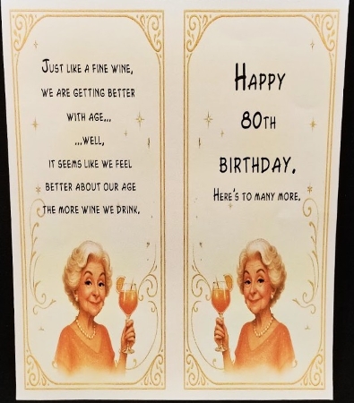 DD FUNNY FEMALE BIRTHDAY 80TH A4 4 by Margarette Blakeborough