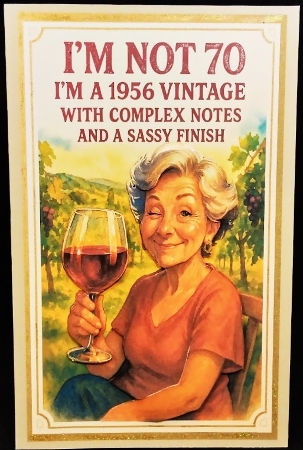 DD FUNNY FEMALE BIRTHDAY 70TH A4 2 by Margarette Blakeborough