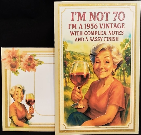 DD FUNNY FEMALE BIRTHDAY 70TH A4 2 by Margarette Blakeborough
