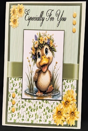 Spring Flowers Puddle Duck by Margarette Blakeborough