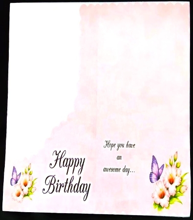 Pink Floral Bouquet Card – Butterfly & Flowers – Elegant Just for You Printable Topper by Margarette Blakeborough