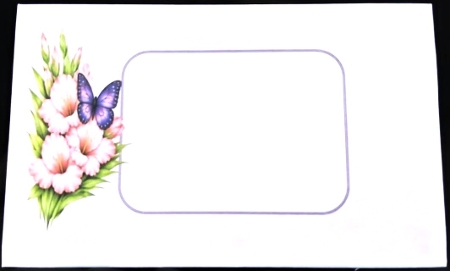 Pink Floral Bouquet Card – Butterfly & Flowers – Elegant Just for You Printable Topper by Margarette Blakeborough