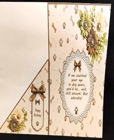 Cute Puppy with Green Polka‑Dot Ball Floral Card Front by Margarette Blakeborough