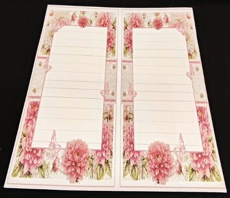 Pink Dahlia Floral Card Topper – Elegant 7x7 Lace Frame Design by Margarette Blakeborough