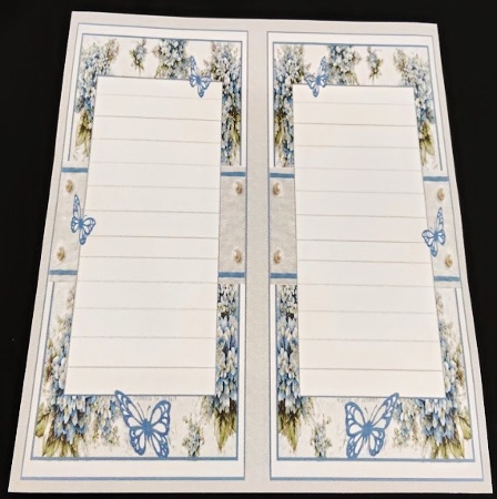 Blue Floral Card Topper – Elegant 7x7 Lace Frame with Delicate Blossoms by Margarette Blakeborough