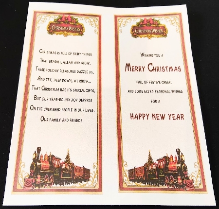 Christmas Train Cut-And-Fold Card-K4 by Margarette Blakeborough