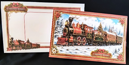 Christmas Train Cut-And-Fold Card-K4 by Margarette Blakeborough