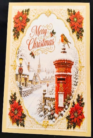  embossed look christmas robin by Margarette Blakeborough