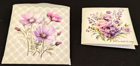 Purple Flowers Notelets with Envelopes and Storage Box by Margarette Blakeborough